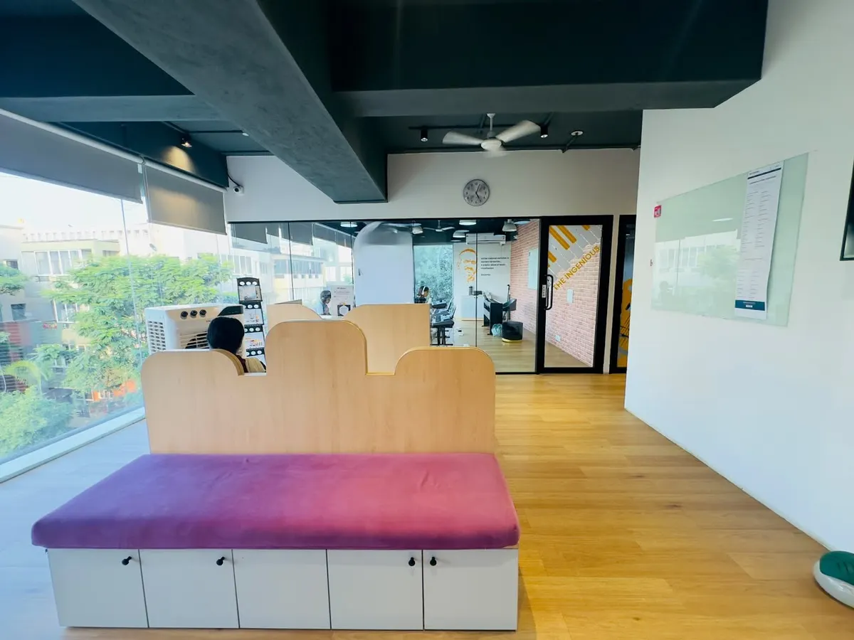 The lounge and waiting area beside a glass window